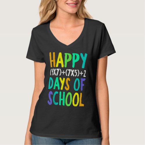 Happy 100th Day Of School Funny Math Formula Teach T_Shirt