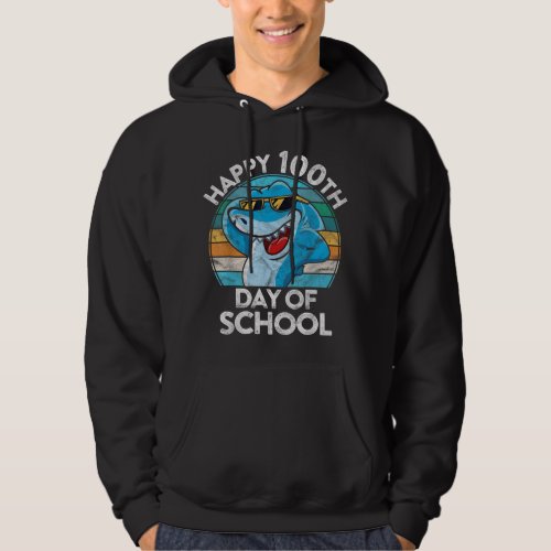 Happy 100th Day of School Gift Shark Lover Student Hoodie