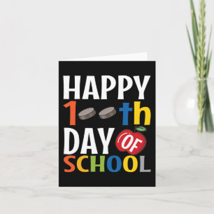 Happy 100th Day Of School Hockey Teacher Student Card