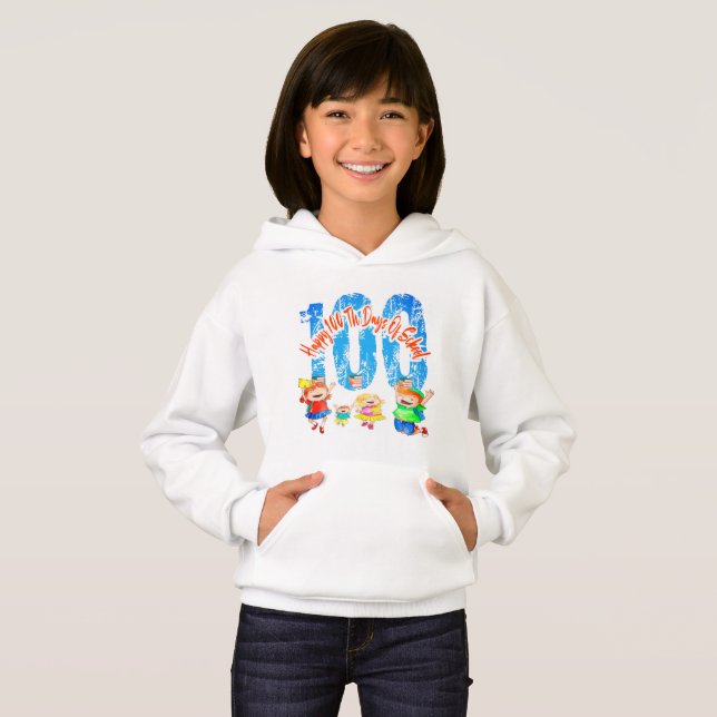 Happy 100th day of school hoodie (Front Full)