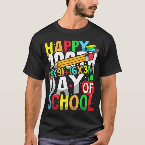 Happy 100th Day of School Math Formula For Teacher T_Shirt