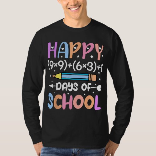 Happy 100th Day of School Math Teacher Kids 100 Da T_Shirt
