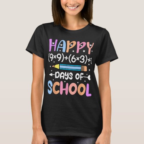 Happy 100th Day of School Math Teacher Kids 100 Da T_Shirt
