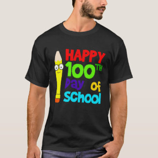 Happy 100th Day of School Pencil Teacher Student T-Shirt