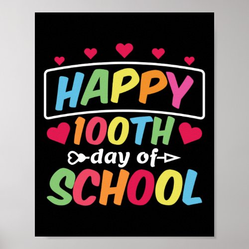 Happy 100th Day Of School Poster