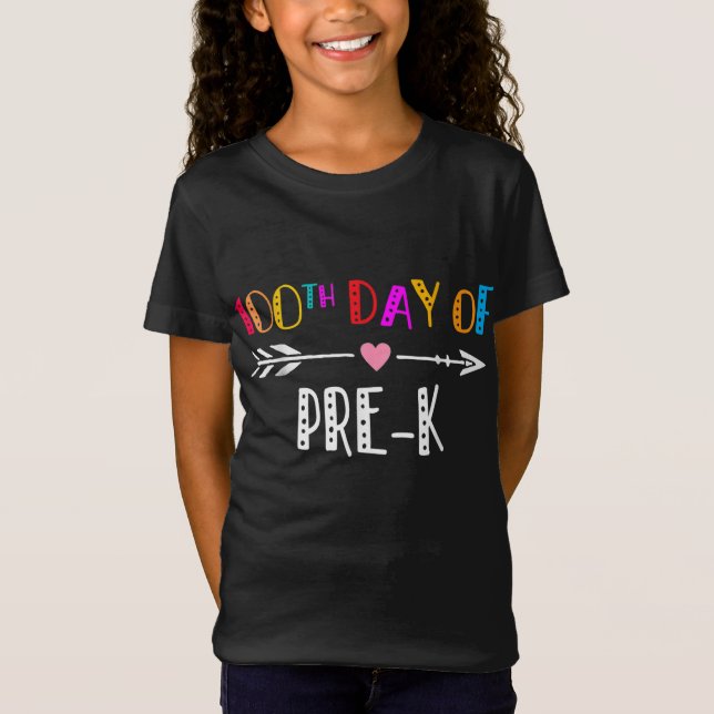 Happy 100th day Of School Pre-K Teacher - 100 days T-Shirt (Front)