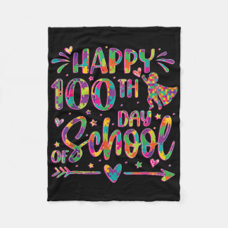 Happy 100th Day Of School Puzzle 100 Days Smarter Fleece Blanket