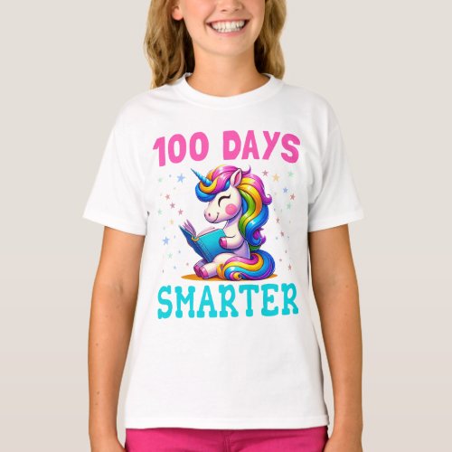 Happy 100th Day of School Rainbow Tee for Smarter 