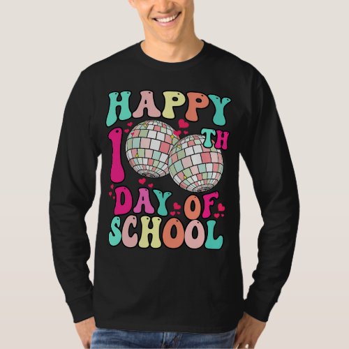 Happy 100th Day of School Retro Disco 100 Days Tea T_Shirt