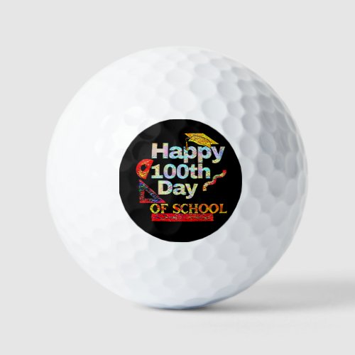 Happy 100th day of school retro style    golf balls