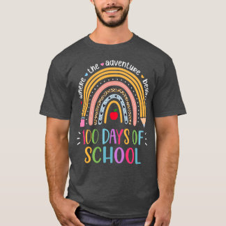 Happy 100th Day Of School Smarter Rainbow Teacher  T-Shirt