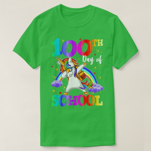 Happy 100th Day Of School Squad School Dabbing Uni T-Shirt (Design Front)