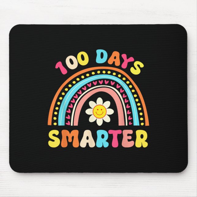 Happy 100th Day Of School Student 100 Days Smarter Mouse Pad (Front)