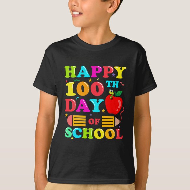 Happy 100th Day Of School Student Gift 100 Days  T-Shirt (Front)