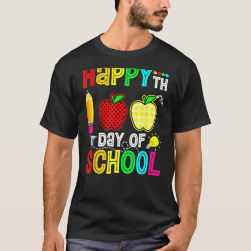 Happy 100th Day Of School Teacher 100 Days Of Scho T_Shirt