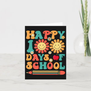 Happy 100th Day Of School Teacher Groovy - 100 Day Card