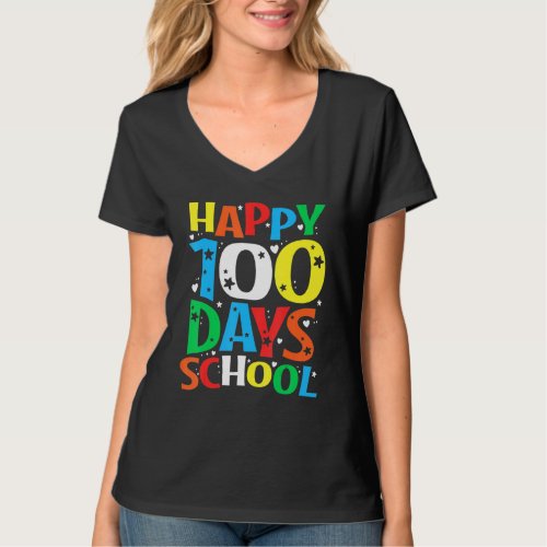 Happy 100th Day Of School Teacher Kids 100 Days Fu T_Shirt