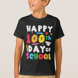 Happy 100th Day Of School Teacher Kids 100 Days Ki T-Shirt