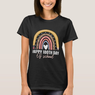 Happy 100th Day Of School Teacher Kids 100 Days Ra T-Shirt