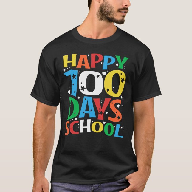 Happy 100th Day Of School Teacher Kids 100 Days T-Shirt (Front)