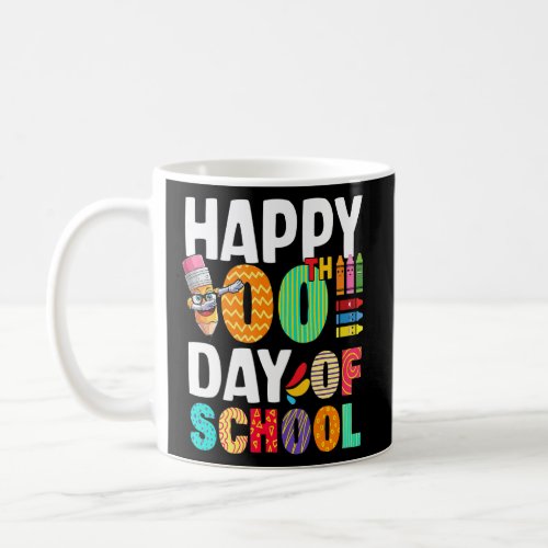 Happy 100th day of school teacher kids child happy coffee mug