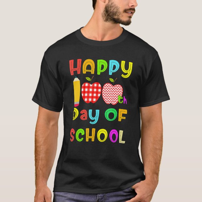Happy 100th Day Of School Teacher Or Student Kids  T-Shirt (Front)