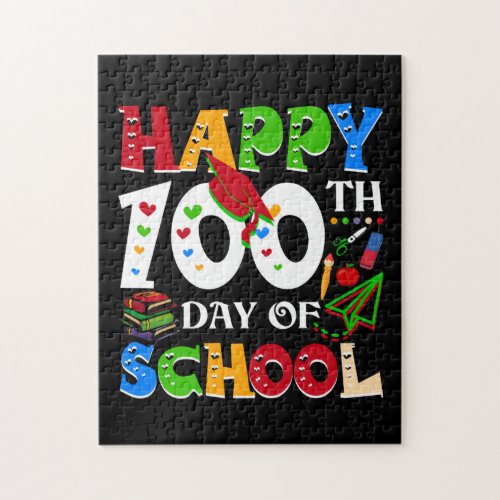 Happy 100th Day Of School Teacher Rainbow Jigsaw Puzzle