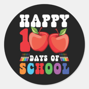 Happy 100th Day Of School Teacher Student Classic Round Sticker