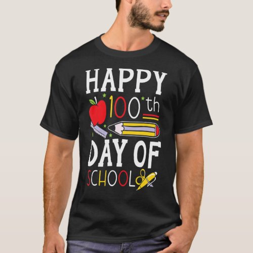 Happy 100th Day Of School Teacher Student Educator T_Shirt