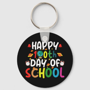 Happy 100th Day of School Teacher Student Keychain