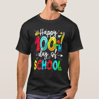 Happy 100th Day Of School Teacher Student Kid 100 T-Shirt
