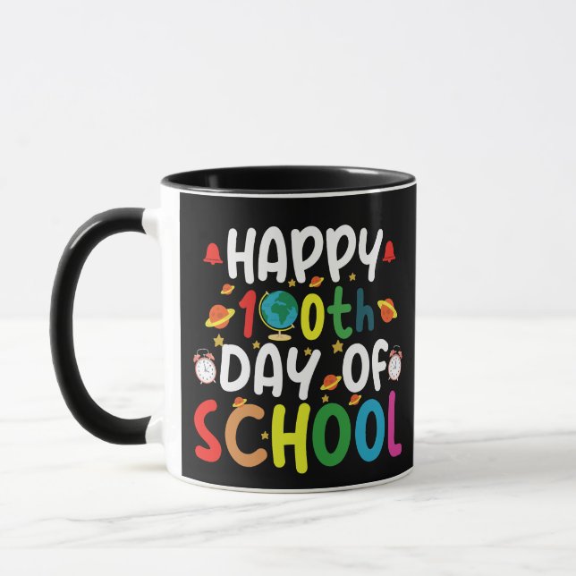 Happy 100th Day of School Teacher Student Mug (Left)