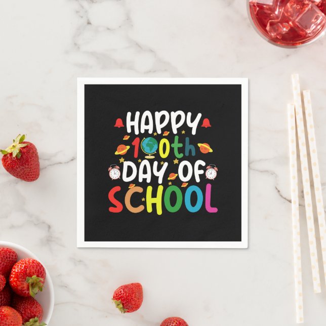 Happy 100th Day of School Teacher Student Napkins (Insitu)