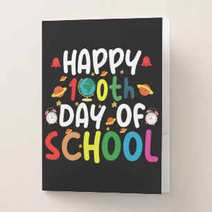 Happy 100th Day of School Teacher Student Pocket Folder