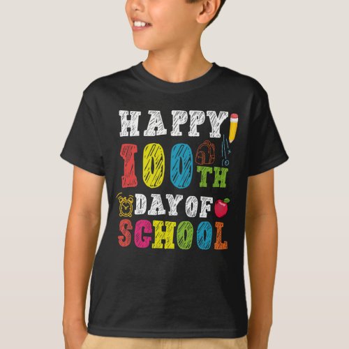 Happy 100th Day of School Teacher Student T_Shirt