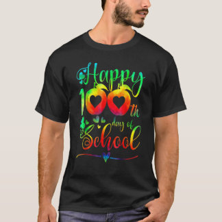 Happy 100th Day Of School Teacher Student Tie Dye  T-Shirt