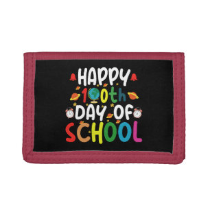 Happy 100th Day of School Teacher Student Tri-fold Wallet