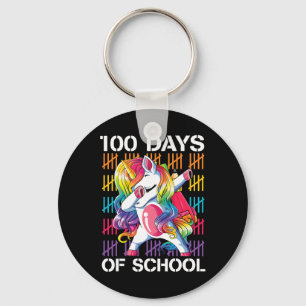 Happy 100th Day Of School Teachers 100 Days Unicor Keychain