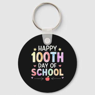 Happy 100th Day Of School Teachers Kids Child 100 Keychain