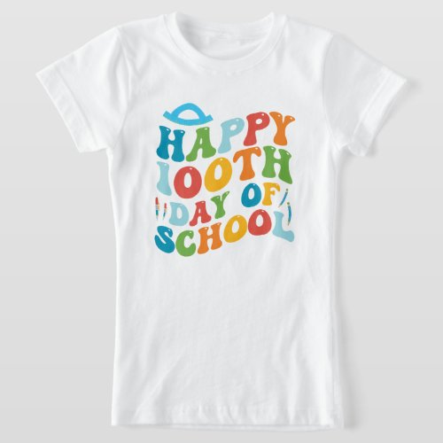 Happy 100th Day of School Teachers Kids Child  T_Shirt