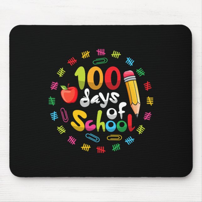 Happy 100th Day of School Teachers Students 100 Da Mouse Pad (Front)