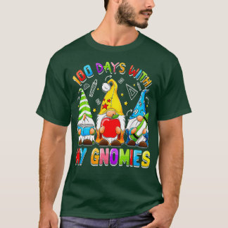 Happy 100th Day Of School Three Gnomes Virtual Tea T-Shirt