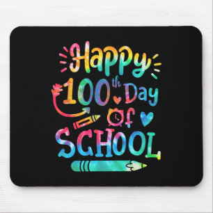Happy 100th Day Of School Tie Dye 100 Days Smarter Mouse Pad