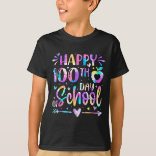 Happy 100th Day Of School Tie Dye Rainbow 100 Days T-Shirt