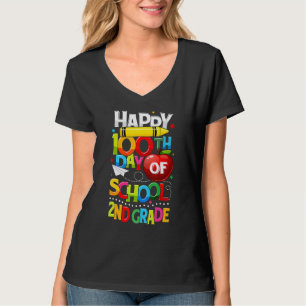Happy 100th Day Of Second 2nd Grade for Girl Boy T T-Shirt