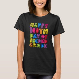 Happy 100th Day Of Second Grade Teachers Kids Stud T-Shirt