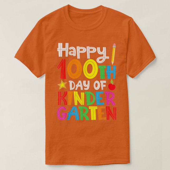 Happy 100th Day Of Teacher T-Shirt (Design Front)