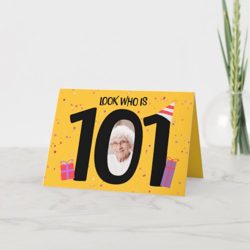 Happy 101st Birthday Big 101 Picture Frame Holiday Card