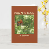 Happy 101st Birthday Greeting Card Butterfly | Zazzle