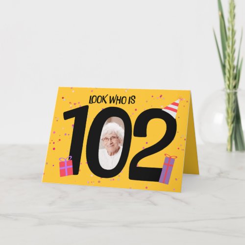 Happy 102nd Birthday Big 102 Picture Frame Holiday Card